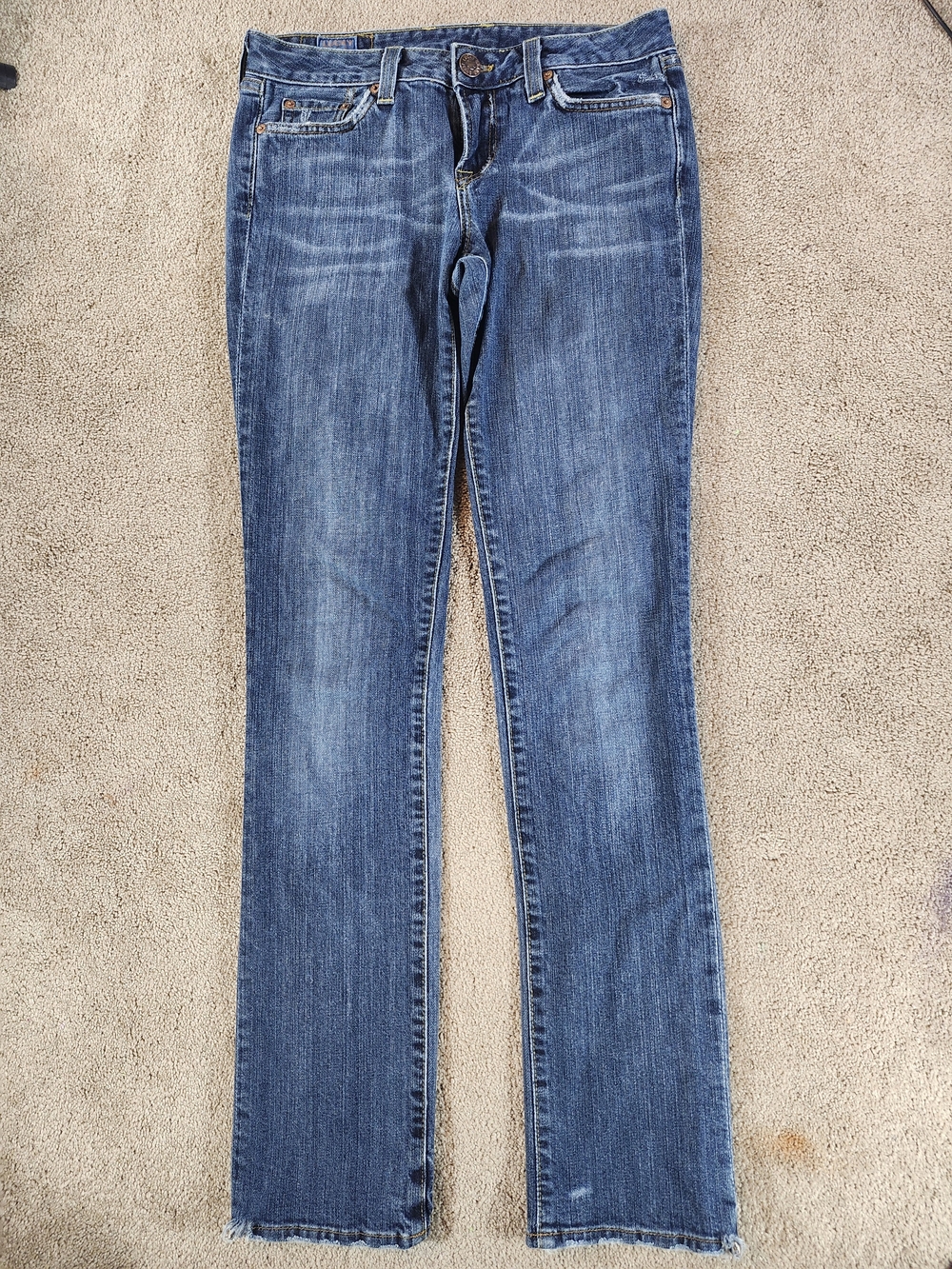 Lucky Brand Blue Denim Jeans USA Size 6/28 selvedge LONG inseam